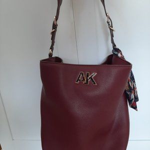 Anne Klein Handbag Merlot color with scarf accent